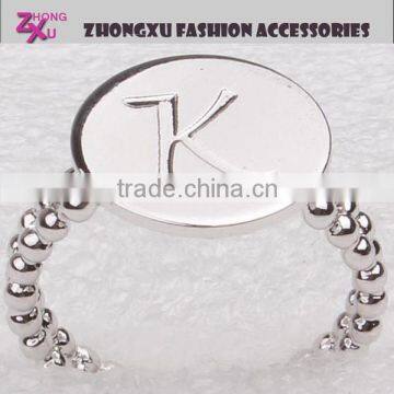 custom new womens silver plated promotion letter K ring