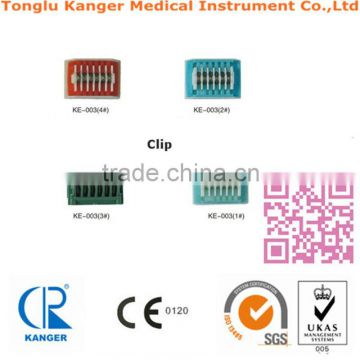 Surgical laparoscope titanium ligation clips