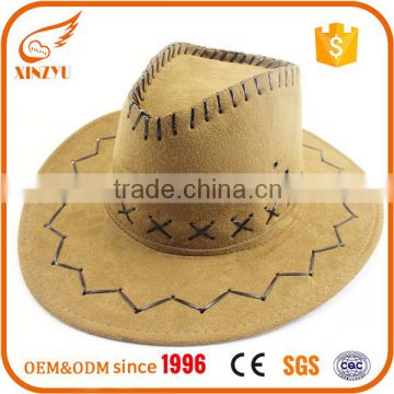 Promotional fashion plain felt cowboy hats wholesale leather cowboy hat                        
                                                                                Supplier's Choice