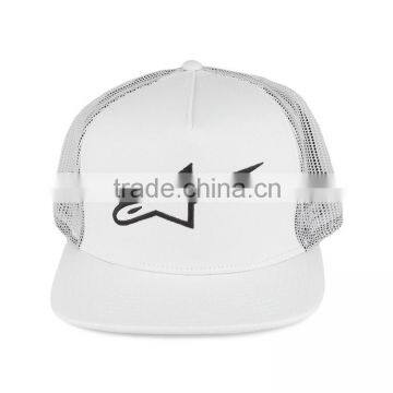 2016 OEM/ODM Simple 3D Embroidery Stars Logo White Custom Mesh Trucker Cap Bulk photo-2