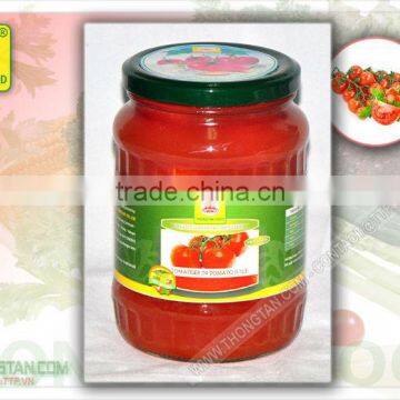 Tomatoes in tomato sauce in jar