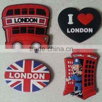 Soft Flexible Custom OEM London Souvenir Rubber Fridge Magnets for sale