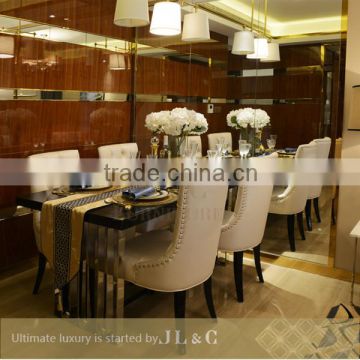 RSL01 dining table Luxury Dining Room New Design Stainless Steel Dining Table Wooden Dining Table JL&C Furniture