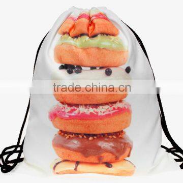 Drawstring backpack Promotional cute polyester drawstring backpack bag with custom printing