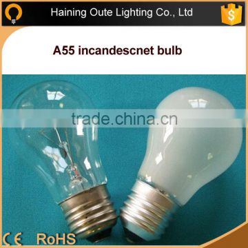 A55 E27 clear/frosted housing incandescent bulb Clear Incandescent