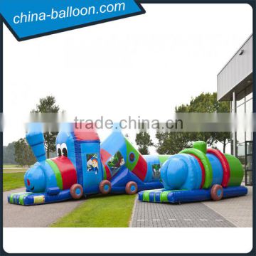 0.55mm pvc tarpaulin inflatable tunnel train capacity 10 persons