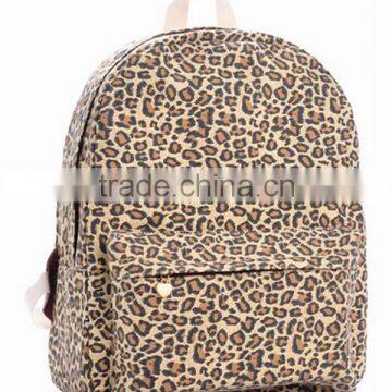 2014 new and hot canvas backpack fashion lady designer leopard backpack china bags