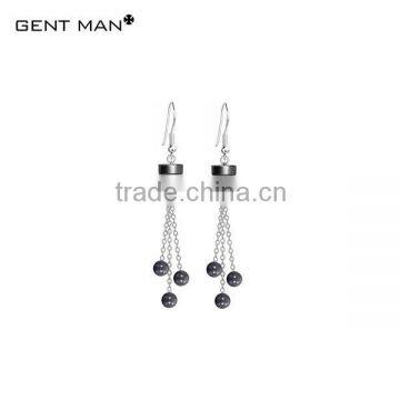 hot sale black hoop cubic zirconia ceramic earrings for girls