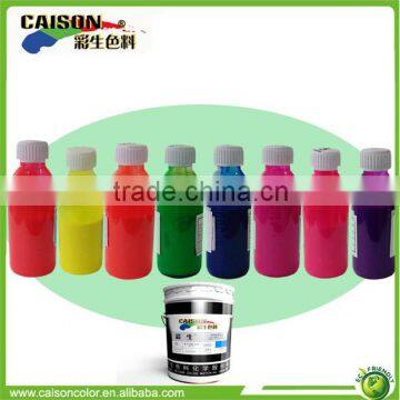 Flowing fluorescent pasty pigment for textile printing