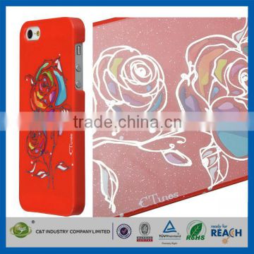 C&T Luxury Silver Foil Flower Rose Glitter Hard Case Cover for iPhone 5/5S