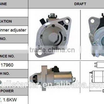 high performance auto starter motor OEM 31200-RAA-A61 for Accord 2.4L inner adjuster 12V 1.6KW CW 9T Lester 17960