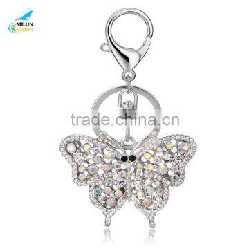 Wholesale handmade alloy fashion of diamond butterfly key chains