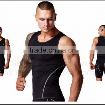 Custom Men's Compression Vest Fitness Tights Bodybuilding Tights Keeping Fit Tights Gym Tights Slim Fitting Spandex Underwear photo-2
