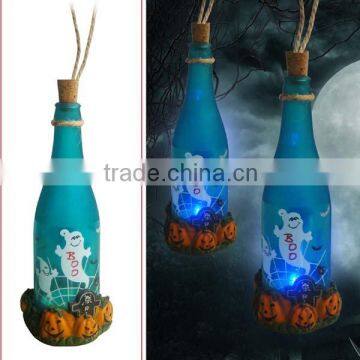 Ployresin pumpkin +glass bottle for halloween decoration