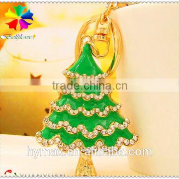 3D colorful Christmas tree metal custom keychain