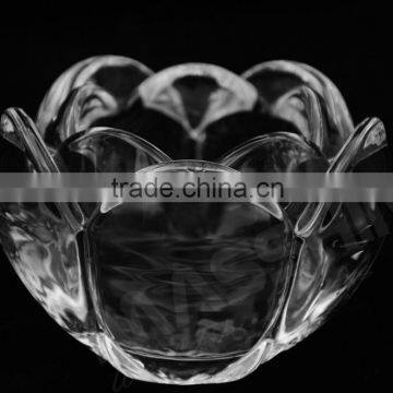 Wholesale Hot Sale Elegant Flower Shape Glass crystal Candle Holder With Different Picture Design,Glass Tealight Holder