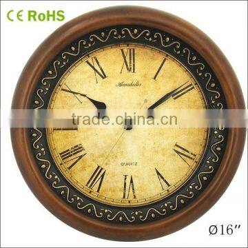 16 inch wall hanging analog vintage style 2015 clock(16W38GL-90)