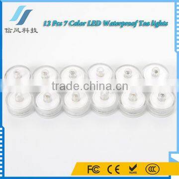 12Pcs Colorful Submersible Tea Lights Waterproof Led Candles for Wedding photo-2