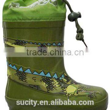 custom rain boots for children with cuff fashion wellie boots european style gum boots