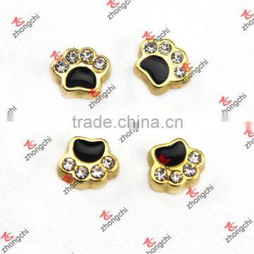 Gold Dog Paw Floating Locket Charms Wholesale