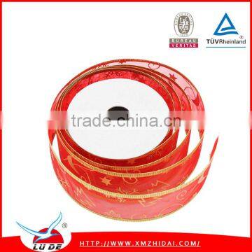 Glod Color Metallic Wired Christmas Ribbon