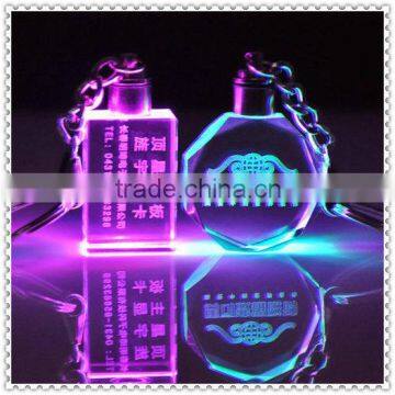 Crystal LED Company Logo Customized Keychain For Client Gifts