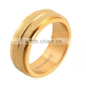 SRR8006 Most Popular Products Dull Polished Gold Rotating Rings Double Layer Ring Stainless Steel Jewelry Ring