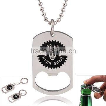 Fashion Stainless Steel Pendant Bottle Opener With Lioin Dog Tag photo-2
