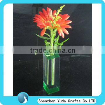 Rectangular Flower Vase, Green And Clear Acrylic Flower Vase Wedding