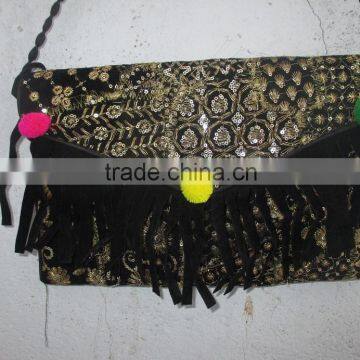 Ra re handmade embroidered tribal clutch bag india