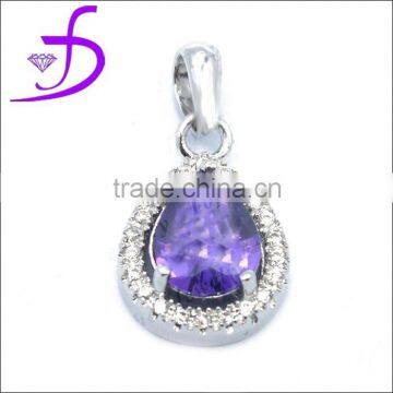 Gemstone jewelry 925 sterling silver pendant amythest stone