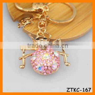 2014 Latest Rhinestone Spider Key Chain, Gift Bag Pendant ZTKC-167