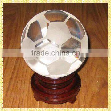 Personalized Engraved Crystal Soccer Ball With Red Base For The World Cup Football Match