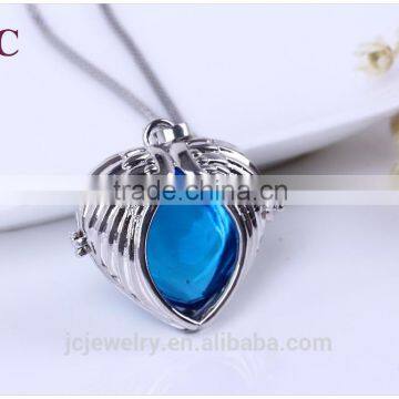 wholesale fashion women essential oil diffuser necklace love heart locket pendant
