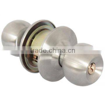 Satin Stainless Steel Polished Cylindrical Knob Door Lock With 60mm Latch SP5871SS