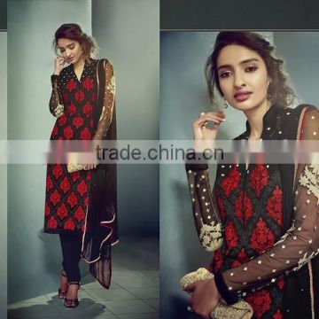 Black Resham Work Churidar Salwar Kameez