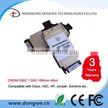 Cisco Compatible CWDM-GBIC-1590 1.25G CWDM GBIC Module Transceiver 1590nm 40km SC Connector