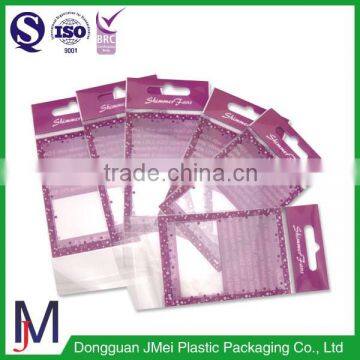 bussiness card size opp header bag/clear self adhesive bags