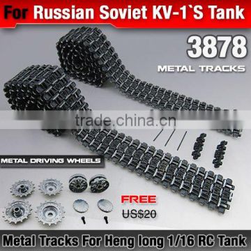 DWI dowellin New Metal Tracks Driving & Idling Wheels For Heng Long 1 16 RC Tank Russian Soviet KV-1`S (3878)