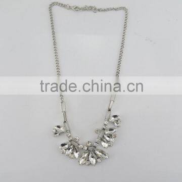 Spring style vintage flower crystal necklace