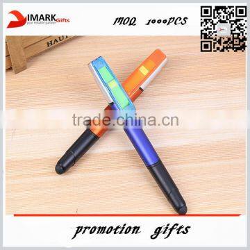 4 in 1 stylus pen and highlighter with stick note