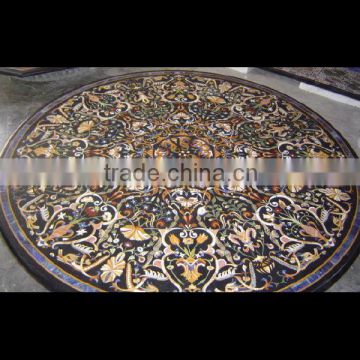 Semi Precious Stone Inlaid Marble Pietra Dura Table Top