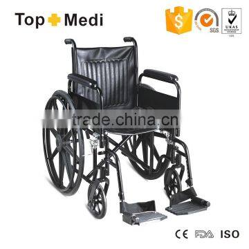 China supplier topmedi steel economy folding wheelchair handicap chairs