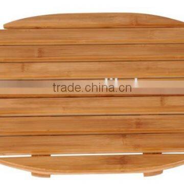 popular oval anti slip bamboo shower bath mat for home or hotel