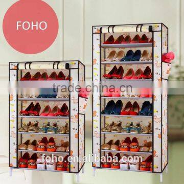 China Manufacture Portable Folding Kids Storage Storage Shelves Pink Color Shoe Rack photo-4