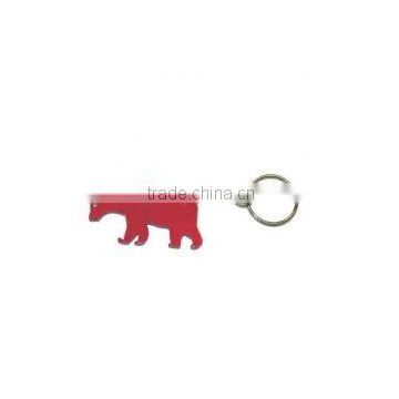 Bear Shape Bottle Opener With Key Chain, Red