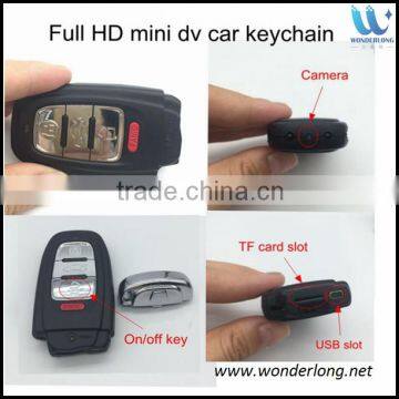 2016 Hotsale 2013 car key hidden mini camera dvr digital Rechargeable Mini Camera IR 1080P Car Key Camera (WK01)