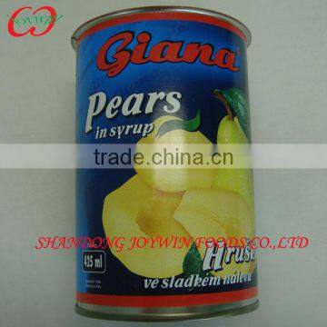 2015 New Crop Brand Canned Pear Syrup 850ml 425ml 3100ml