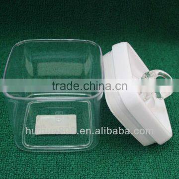 Square plastic storage jar