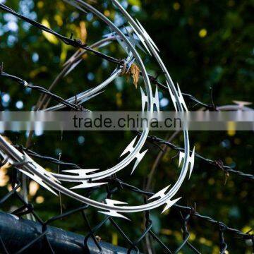 Sharp flat type razor barbed wire with chain link fence for Africa market